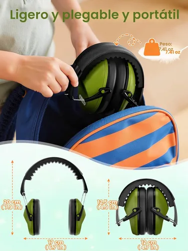 Vista 10 de Orejeras con cancelación de ruido del Dr.meter: auriculares con cancelación de ruido SNR27.4 con diadema ajustable, orejeras con protección auditiva