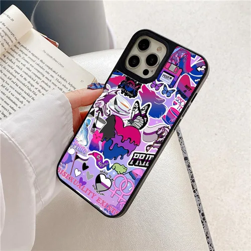 Vista 4 de Funda de teléfono Pride para iPhone 15, 14, 13, 12, 11 Plus, Pro Max, Mini, XR, X, XS Max, 7, 8 Plus, diseño estético LGBT, funda protectora