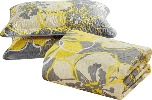 Vista 4 de Juego de edredón Home Collection con estampado de flores, tamaño grande