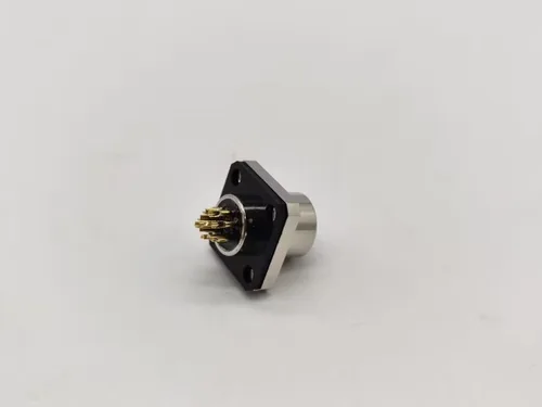Vista 7 de Elecbee M12 conector hembra 8 Pin Socket 4 agujero brida montaje soldadura taza para cable