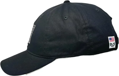 Vista 3 de Gorra de béisbol de algodón con bandera estadounidense bordada, talla única , Negro