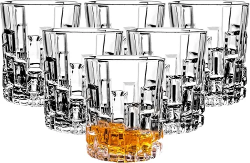 Vista 12 de Old Fashioned - Vasos de cóctel – Juego de 6 vasos de whisky – Vodka Bourbon Scotch Liquor – Juego de vasos de bar de 10 onzas
