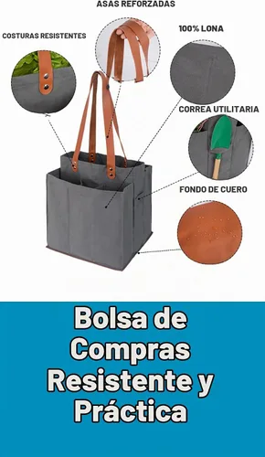 Vista 5 de Bolsas de comestibles reutilizables para trabajo pesado, bolsas de la compra a granel, bolsas de compras plegables, bolsa multiusos de la compra