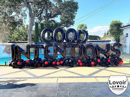 Vista 4 de Lovoir Globos grandes de 40 pulgadas con letras B negras de gran tamaño, globo de helio de aluminio de Mylar para decoración de fiesta