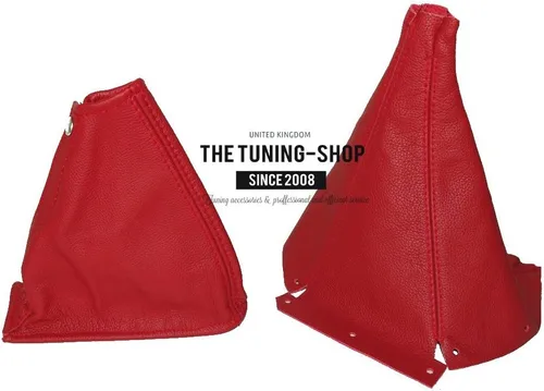 Vista 2 de Ltd Para Nissan Skyline R33 1993-1998 Gear & Handbrake Gaiter Cuero Rojo