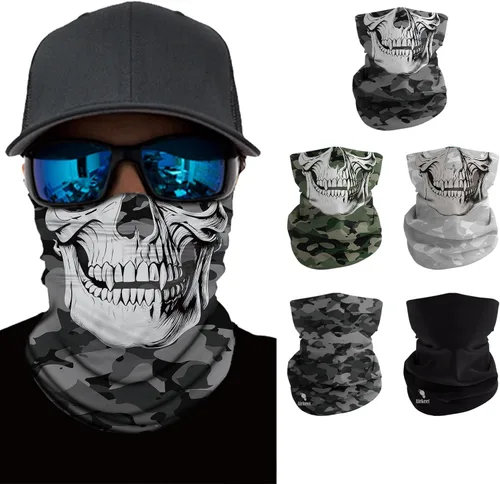 Vista 14 de Máscara facial para hombres y mujeres, protección solar UPF 30+, transpirable, bandana para motocicleta, senderismo, pesca