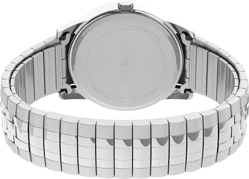 Vista 4 de Timex Reloj Easy Reader para hombre de ajuste perfecto de 1496in esfera blanca de dos tonos con banda de expansión de dos tonos