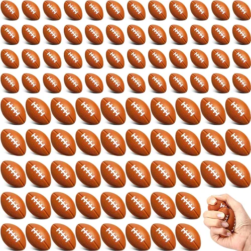 Vista 8 de Civaner Paquete de 100 mini pelotas deportivas de fútbol americano para el estrés, pelotas pequeñas de fútbol para rugbys deportivos, bolas pequeñas