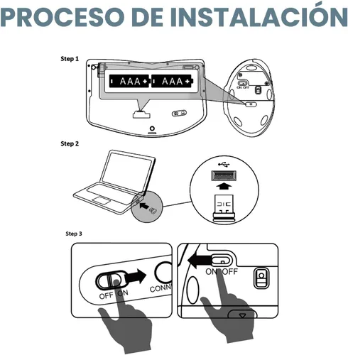 Vista 6 de Perixx PERIDUO-606 ES Conjunto de teclado Compacto Ergonómico inalámbrico y Ratón Vertical portátil - con reposa muñeca Ajustable y Teclas