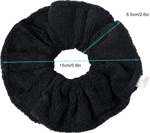 Vista 4 de Ivyu Toalla de microfibra para secar el cabello, banda elástica grande de fibra para rizar el cabello para la ducha, productos para el cabello