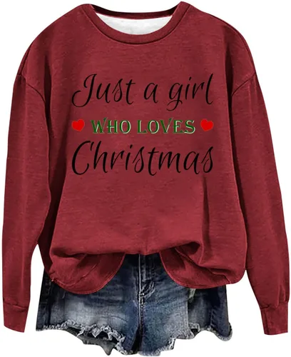 Vista 4 de Ceboyel Sudaderas navideñas para mujer, diseño de árbol de Navidad 2023, cuello redondo, suéter