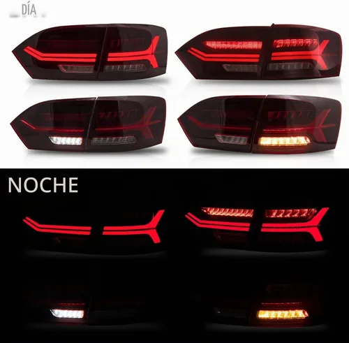 Vista 4 de VLAND Luces traseras LED para Jetta Sagitar 12-14 2011-2014 (no compatible con GLI y versión LED), montaje completo de lámpara trasera LED, rojo