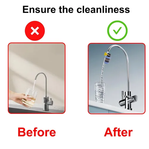 Vista 5 de Paquete de 3 filtros de montaje en grifo, purificador de filtración de grifo de cocina para cocina, filtro de agua para el hogar y baño con carbón