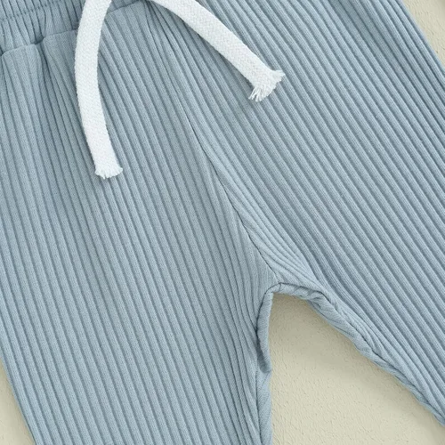 Vista 5 de 3 paquetes de ropa unisex para bebé, niño y niña, pantalones deportivos sólidos con cordón para otoño e invierno