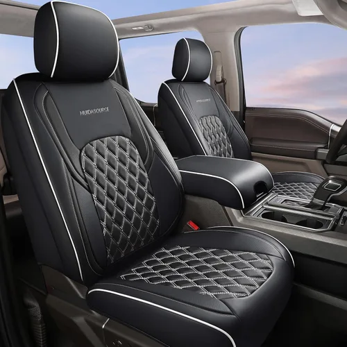 Vista 12 de Huidasource - Funda personalizada para asientos de automóvil, de cuero, impermeable, protector de cojines de asiento delanteros y traseros
