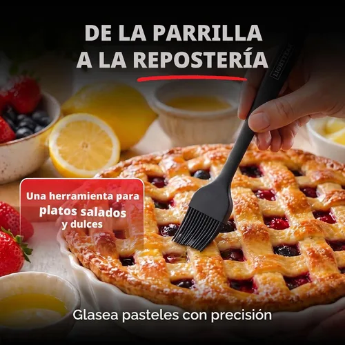 Vista 4 de Lightyear Cepillo de silicona para cocinar - Juego de brochas de pastelería Negro