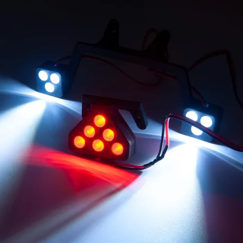 Vista 8 de MORLORDY RC delantero y trasero LED luz kits faro trasero para 1/5 Kraton 4WD 8S BLX ARA110002 Camión mejoras