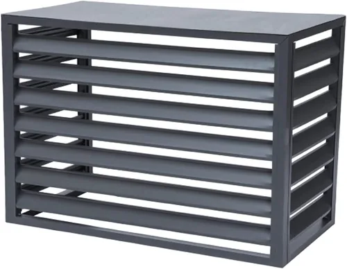 Vista 9 de Pantalla de valla de aire acondicionado al aire libre, Cubierta de aluminio resistente de la CA, persianas resistentes a la intemperie Cubiertas