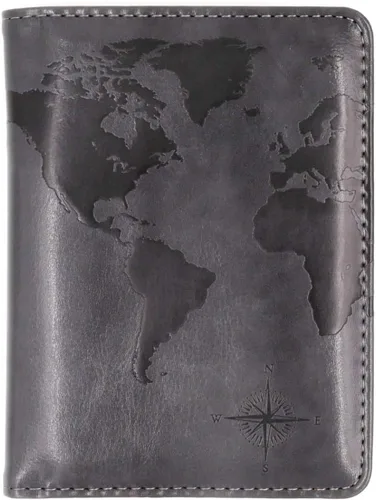 Vista 6 de Kandouren - Funda para pasaporte con bloqueo RFID, cartera para pasaporte para hombres y mujeres, el mejor regalo para viajeros, tarjetas de crédito