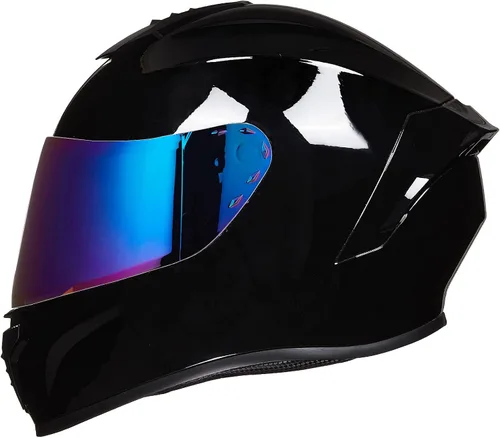 Vista 8 de Cascos integrales de motocicleta para adultos, hombres y mujeres DOT con visera tintada, modelo MD-813 para bicicleta de calle y carreras