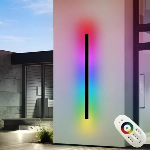 Vista 39 de Luces de pared modernas para exteriores de 39 pulgadas, 2700 K-6500 K, aplique de pared al aire libre regulable seleccionable con control remoto
