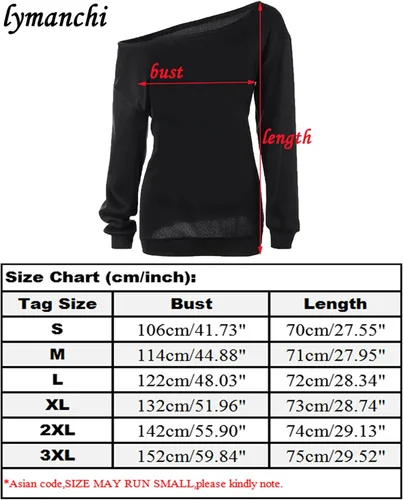 Vista 7 de lymanchi - Sudadera con hombro escotado de manga larga para mujer