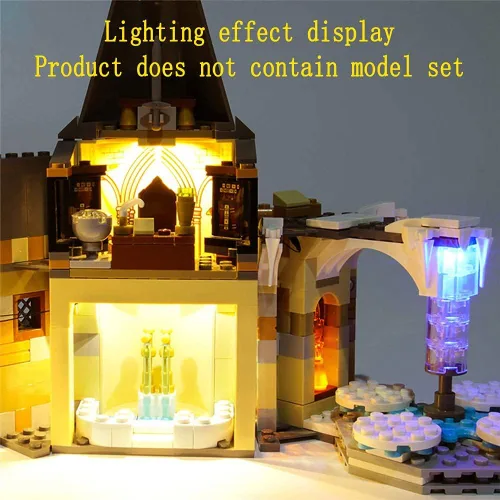 Vista 5 de GEAMENT Juego de luces para Hogwarts Clock Tower Building Blocks Modelo compatible con Lego 75948 (juego de modelos no incluidos)