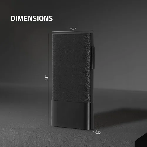 Vista 3 de Fidelo Cartera minimalista para hombre – Soporte delgado para tarjetas de crédito con clip para dinero, bolsillo frontal con bloqueo RFID, Cuero sin