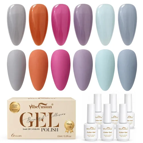 Vista 11 de VibeFusion Kit de base y capa superior de gel 2x15ml sin HEMA sin TPO Kit de gel base y capa superior: base de adhesión fuerte, parte superior