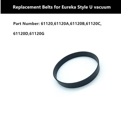 Vista 2 de Correas de repuesto para aspiradora Eureka Style U, compatible con modelos AS1000, 4100, 4700, 5190, 5700, parte # 61120A, 61120G, (2 correas)