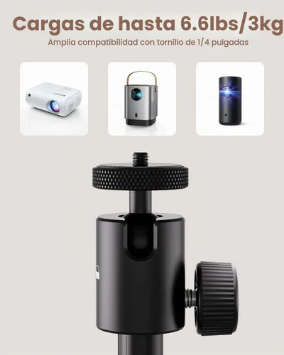 Vista 6 de KraftGeek Soporte de Proyector Portátil para Exterior, Soporte Trípode de Proyector Ajustable de 32" para Noche de Cine en Casa y al Aire Libre