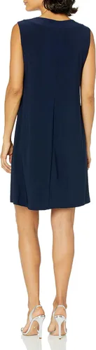Vista 5 de R&M Richards - Vestido de mujer pequeño con 2 piezas de malla y cuello con cuentas