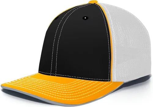 Vista 46 de Pacific Headwear Gorra unisex Pacific Headwear Trucker Flexfit® para adultos Grafito/Negro/Negro