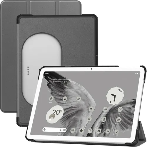 Vista 9 de NINKI Funda para tablet Google Pixel – Cuero, policarbonato duro a prueba de golpes + carcasa trasera de piel sintética, funda ligera con soporte