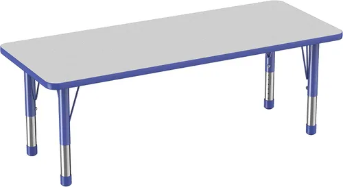 Vista 65 de FDP - Mesa rectangular para actividades escolares y aulas (24 x 36 pulgadas), patas gruesas para niños pequeños, altura ajustable de 15 a 24