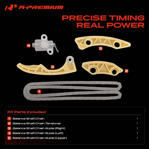 Vista 3 de A-Premium Kit de cadena de distribución del motor con guía tensor DOHC L4 2.0L 2.2L 2.4L Compatible con Chevy Malibu, Cobalt, HHR, Cavalier