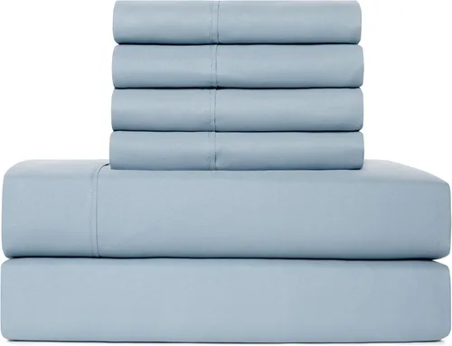Vista 14 de Juego de sábanas tamaño individual XL de 4 piezas con 2 fundas de almohada envolventes, sábanas de microfibra suave de bolsillo profundo