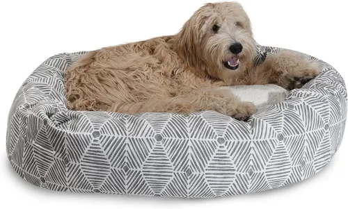 Vista 10 de Majestic Pet Cama tipo bagel de sherpa metálica beige Charlie de 24 pulgadas