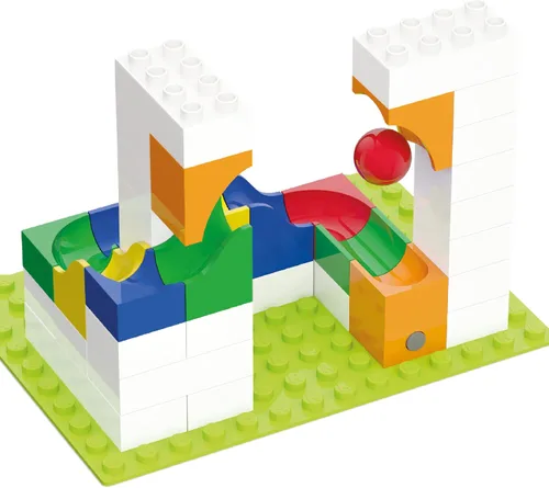 Vista 6 de Hubelino Marble Run - Juego de expansión de catapulta de 41 piezas - ¡El original! Fabricado en Alemania! - Certificado y galardonado Marble Run