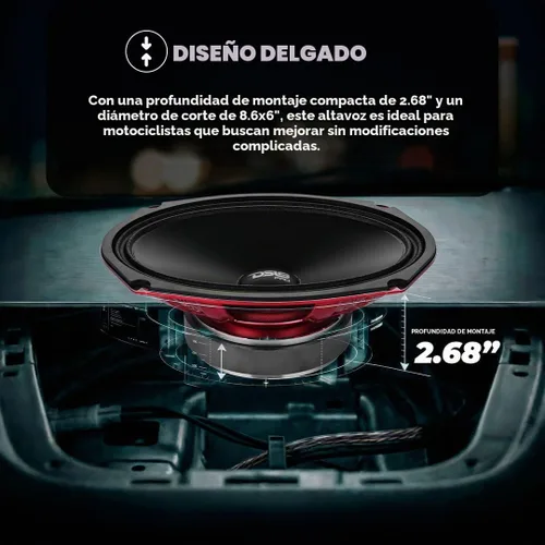 Vista 3 de DS18 PRO-SM69.2 6x9 Altavoz de Cono de Rango Medio de Montaje Poco Profundo Resistente al Agua, 500W Potencia Máxima, 250W RMS, 2 Ohmios - Perfecto