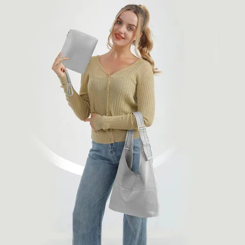 Vista 2 de Montana West Hobo Bags - Bolso para mujer, ultra suave, plegable, con monedero