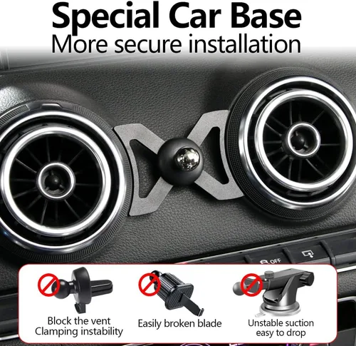 Vista 2 de Soporte para teléfono de coche para Audi A3 S3 RS3 2014 2015 2016 2017 2018 2019 2020 Auto Accesorios Decoración Interior Soporte de teléfono Para