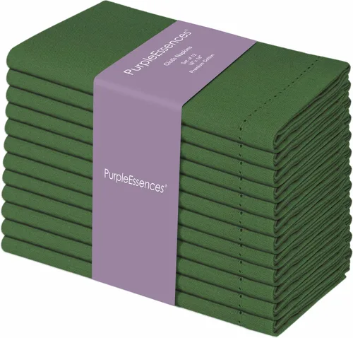 Vista 34 de PurpleEssences Juego de 6 servilletas de tela de vainica, 100% algodón, suaves, duraderas, lavables, ideales para bodas, Navidad, vacaciones