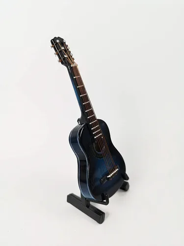 Vista 3 de ALANO Modelo de guitarra en miniatura azul adornos de instrumentos musicales adorno de guitarra decoración del hogar (G-N-10)