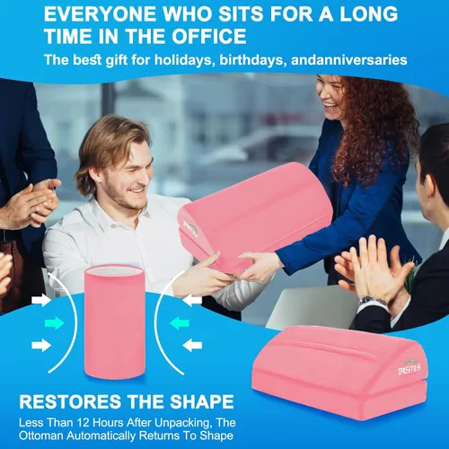 Vista 7 de TALSTILA Reposapiés para debajo del escritorio en el trabajo, reposapiés debajo del escritorio, reposapiés ergonómico de 2 alturas ajustables