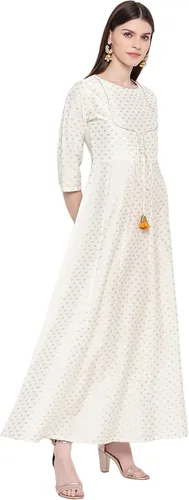 Vista 5 de Janasya Indian Anarkali Kurta - Anarkali de seda para mujer