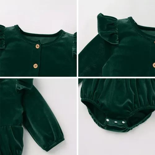 Vista 6 de AWIBMK Vestidos de Navidad para mamá y yo, vestido de terciopelo de manga larga, otoño, invierno, Navidad, vacaciones, mamá, hija, trajes a juego
