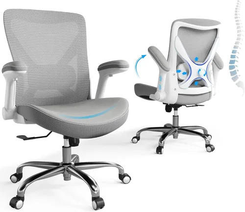 Vista 10 de Ergalithic Silla de Oficina Ergonómica para Hogar y Computadora - Silla X en Forma de Malla con Cuero PU y Soporte Lumbar Ajustable - Silla
