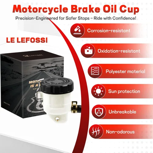 Vista 3 de Depósito de líquido de frenos delantero, recipiente de tanque de aceite, repuesto compatible con Kawasaki Ninja ZX14R ZX10R ZX6R Z1000 ZX7R ZX9R