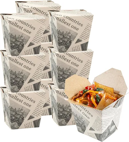 Vista 9 de Restaurantware Cajas chinas para llevar, paquete de 25 cajas de 16 onzas, resistentes a la grasa, recipientes de comida para llevar, desechables